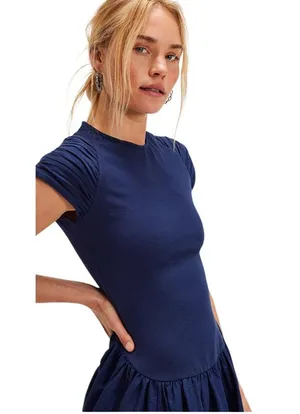 Free People Afternoon Elegance Midi Dress Blue Size Medium NWOT thumbnail 3