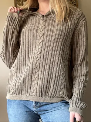 PBJ Blues Army Green 90s Cable Knit Sweater thumbnail 5