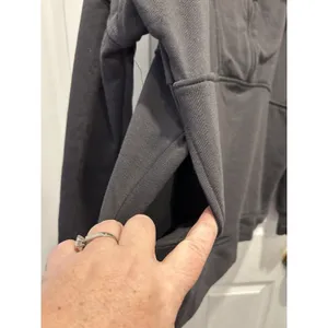 Anthro Wilo The Label Womens M Charcoal Gray Quarter Zip Pullover Sweatshirt thumbnail 4