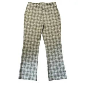 Altar'd State Green White Plaid Cropped Flare Pants Small Retro Boho thumbnail 9