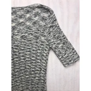 MOD REF Black White Marled Knit Short Sleeve V-Neck Cardigan‎ Sweater Small thumbnail 12