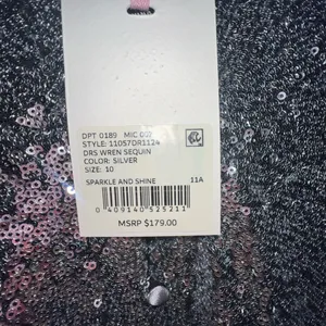 Alex Marie Shimmering Silver‎ sequin dress 10 thumbnail 4