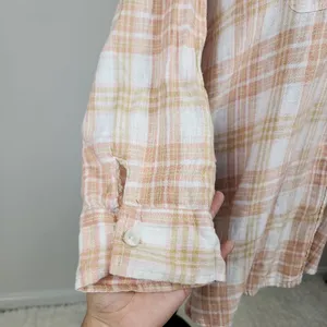 American Eagle Linen Blend Oversized Plaid Shirt thumbnail 10