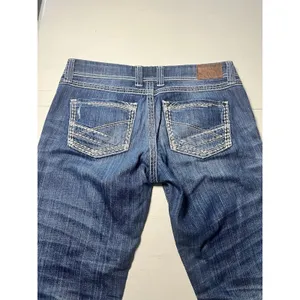 BKE Sabrina Bootcut Jeans Womens 31 Medium Wash Distressed Thick Stitch Low Rise thumbnail 3