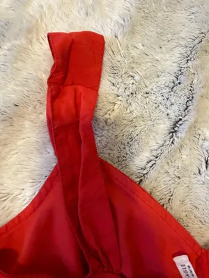 American Eagle Outfitters Red Peplum Crop Top thumbnail 4