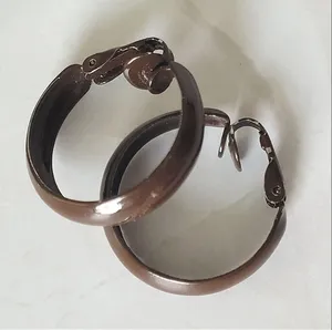Vintage Brown Hoop Clip-on Costume Retro Earrings thumbnail 2