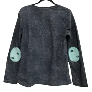 PJ Couture Winking Cat Plush Lounge Top Gray‎ Women's Large thumbnail 2