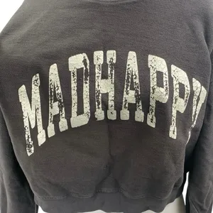 Madhappy Women's Charcoal Gray Spellout Logo Long Sleeve Sweatshirt Top Size L thumbnail 3