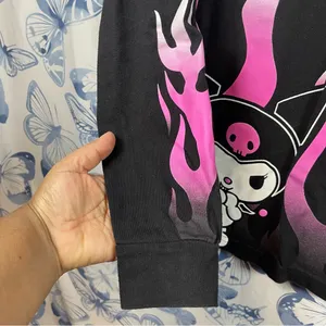 Hot Topic Sanrio Kuromi Pink flames T- shirt SZ M thumbnail 6