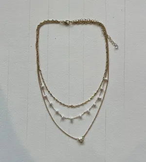 Gold 3 Tiered Necklace thumbnail 1