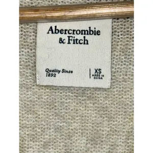 Abercrombie & Fitch Beige Long Sleeve Oversized Cropped Cardigan Sweater Size XS thumbnail 3