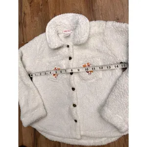Little Lass Sherpa Jacket 6X White Teddy Coat‎ thumbnail 4