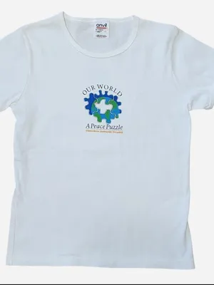 Vintage White Our World Y2k Baby Doll T-Shirt - Size Medium thumbnail 1