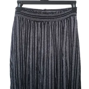 Emberley Striped Tie-Waist Button Down Maxi Skirt Black White thumbnail 4