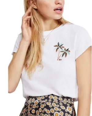 Free People We The Free Beachy Keen Embroidered Tee‎ Size XS thumbnail 1