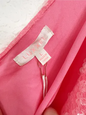 Luxxel NWT Barbie Pink Sequin One Shoulder Cutout Maxi Dress L thumbnail 8