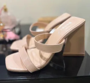 Bamboo Nude chunky heels thumbnail 1