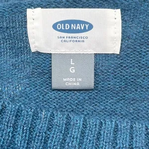 Old Navy Womens Blue Marl Boatneck Drop Shoulder Knit Sweater Large thumbnail 4