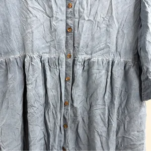 Anthropologie Pilcro Kimberly Maxi Dress Small Blue Chambray Button Front thumbnail 3