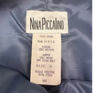 Nina Piccalino 90s Vintage Colorblock Maxi Blue Dress Women's Sz 8 Lagenlook USA thumbnail 4