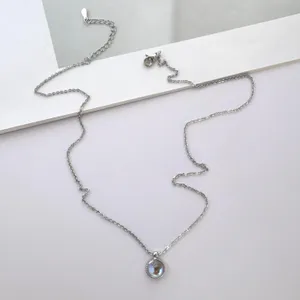 Simple style Adjustable Pendant Necklace for Women Silver thumbnail 5