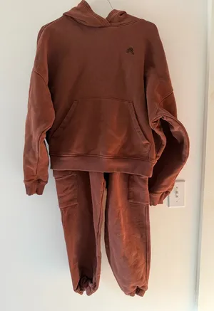 Oner Active All Day Cropped Hoodie and Cargo Joggers SET in Copper Brown Small thumbnail 1