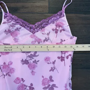 Motel Rocks Mini Dress Pink Floral Mesh Lace Trim Side Slit S thumbnail 6