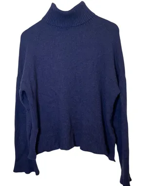 J.Crew Womens Purple Merino Wool Alpaca Blend Turtleneck Sweater Medium Preppy thumbnail 1