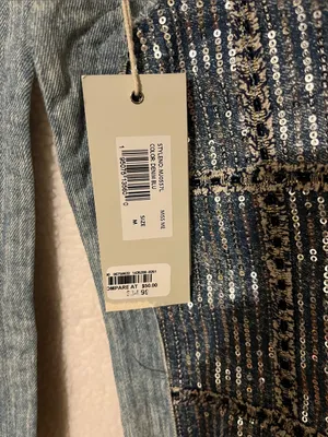 Miss Me Light Blue Sequin Jean  Vest thumbnail 5