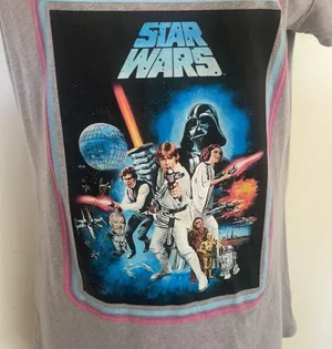 Vintage Star Wars tee in gray graphic of movie stars size m thumbnail 2