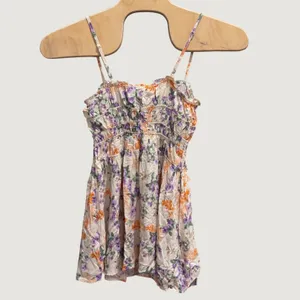 1471 | NWT Hippie Rose Floral Smocked Boho‎ Mini Dress Bone Large thumbnail 4