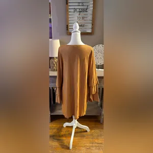 Altar’d State Ribbed Tiered Ruffle Sleeve Dresss thumbnail 4