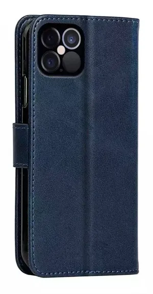 Brand New iPhone 12Pro Max Fashion Leather Card Holder Full Coverage Wallet Case Navy Blue thumbnail 2