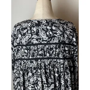 Rebecca Minkoff Shirt Women XL‎ Black Floral Bell Sleeve Top Peasant Whimsigoth thumbnail 9