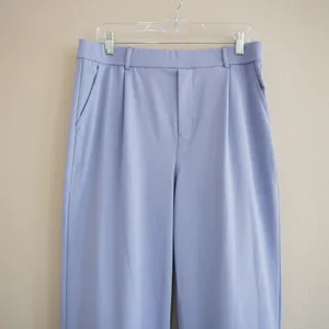Halara High Waisted Wide Leg Pleated Trousers Periwinkle Blue Size L Regular NWT thumbnail 2