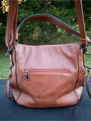 Realer Brown Faux Leather Hobo Bag Convertible Crossbody & Shoulder Purse thumbnail 3