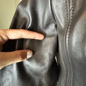 Y2K Indie Sleaze Jones New York Brown Leather Jacket Pleated Zip Up Grunge thumbnail 6