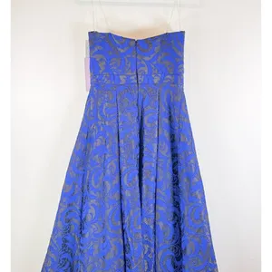 NWT JS Collections Dress Blue Jacquard Hi Low Ballgown Strapless Cocktail Size 8 thumbnail 7