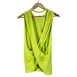 Free People Movement No Sweat Tank Top Twist Open Back Neon Lime Activewear XS thumbnail 5