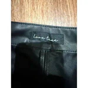 Love Tree black zip front faux leather mini skirt small thumbnail 4