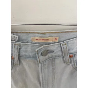 Levis Ribcage Wide Leg Jeans Light Wash Blue Super High‎ Rise Denim Size 26 thumbnail 3