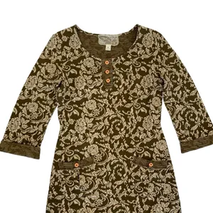 Nick Mo Dress Medium Green Knit Long Sleeve Boho Fall Winter Cottagecore thumbnail 2