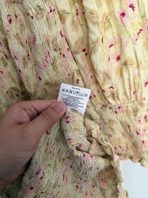 Faithful The Brand Gombardy Dress yellow‎ floral smocked long sleeve thumbnail 5