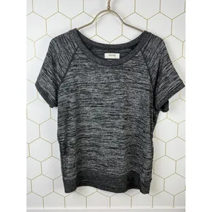 Golden TNA by Aritzia Heathered Wash Grey Short Sleeve T-Shirt - Size - Medium thumbnail 5