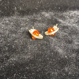 Baltic Honey Amber Stud Earrings: Sterling Silver Gemstone thumbnail 3