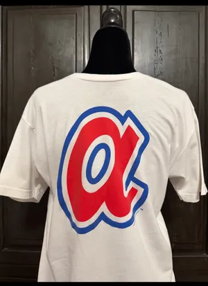 Nostalgia co Mitchell & Ness ATL Braves White T-Shirt - Size L thumbnail 3