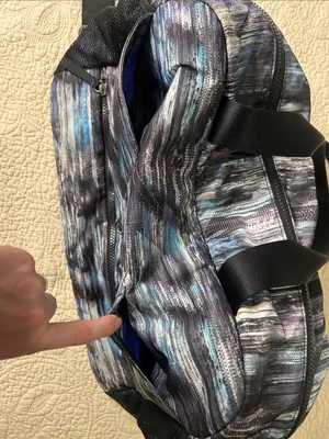 Ivivva by Lululemon Black with Blue & Gray Pattern Weekend Duffel thumbnail 8