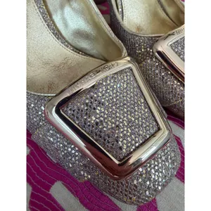 Michael Kors Glitter Block Heel Pumps Gold Silver Sparkle 7.5 thumbnail 10
