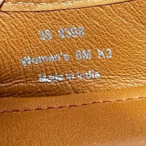 Trask Piper Gold Metallic Brush Off Natural Vachetta Leather Flats thumbnail 7