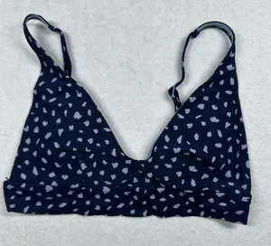 Aerie Navy Blue Printed Triangle Bikini Top Women’s Medium Adjustable Straps thumbnail 1